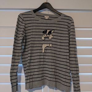 J. Crew Striped Gray Sweater